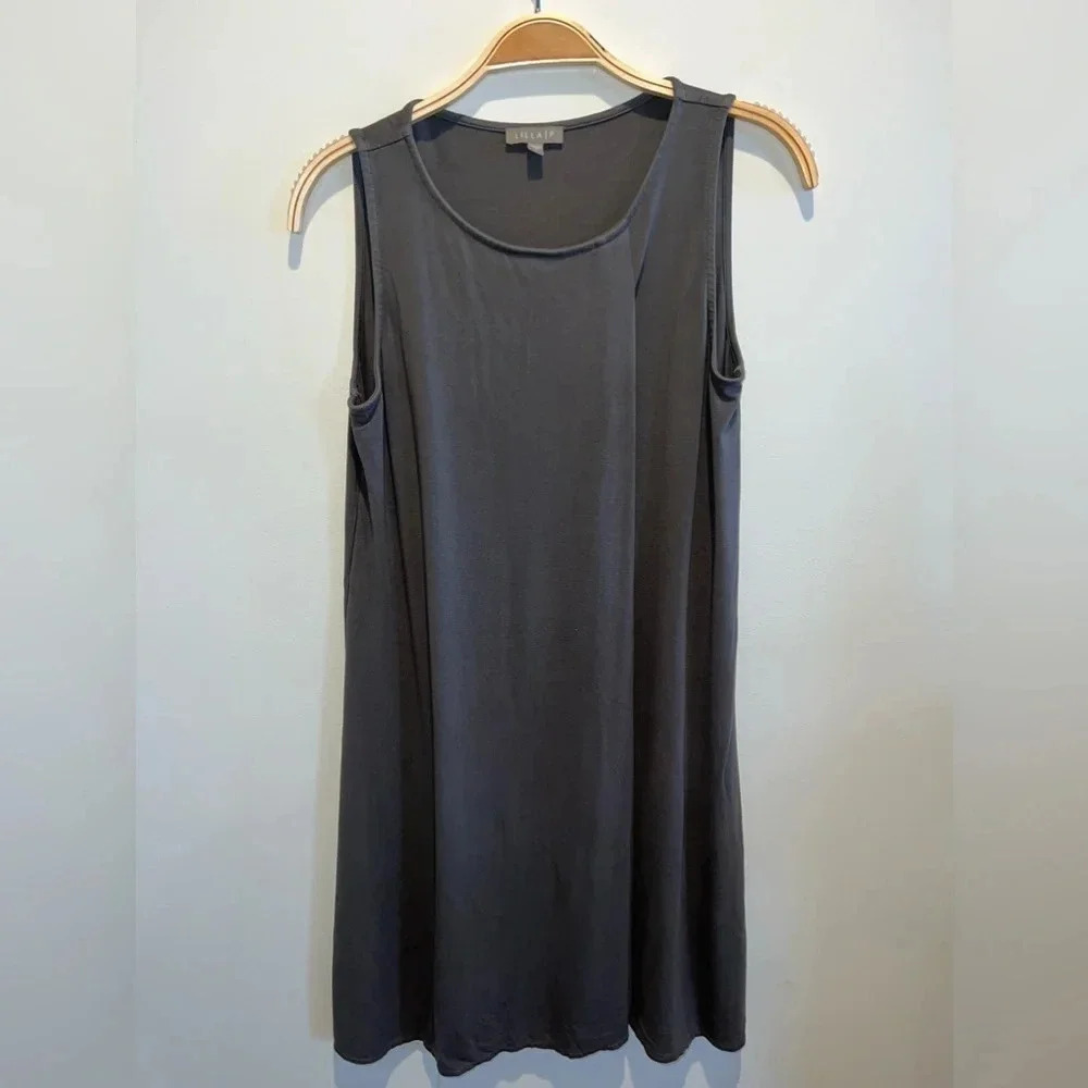Lilla P Olive Sleeveless Dress‎ Size Small Neutral Lightweight Classic Business